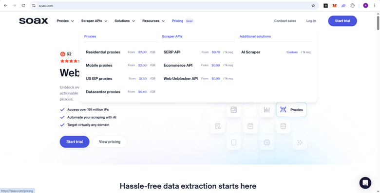 Soax Pricing and Subscription Plans
