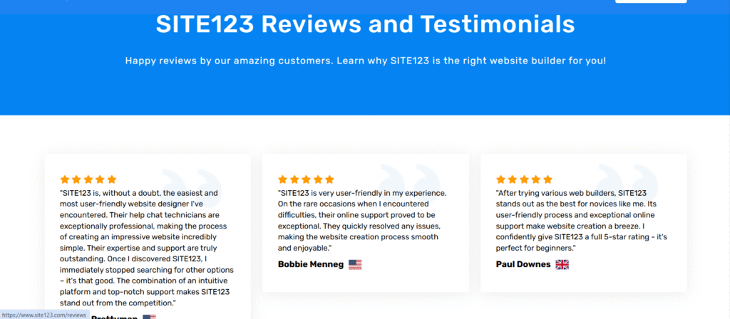 SITE123 LTD REVIEWS