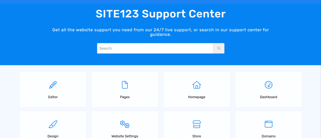 SITE123 LTD Support