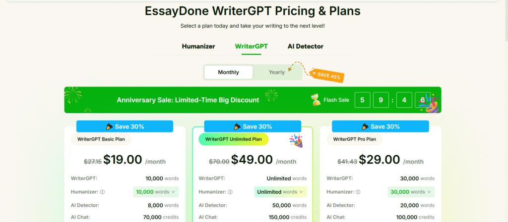 EssayDone Pricing