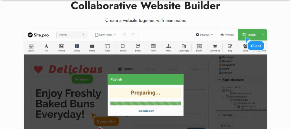collaborative website builder